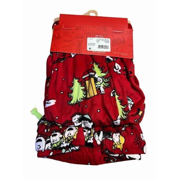 Ladies Brilliant Red Peanuts Snoopy Lounge Sleep Jogger Pants Size L (12-14) - Picture 2 of 2